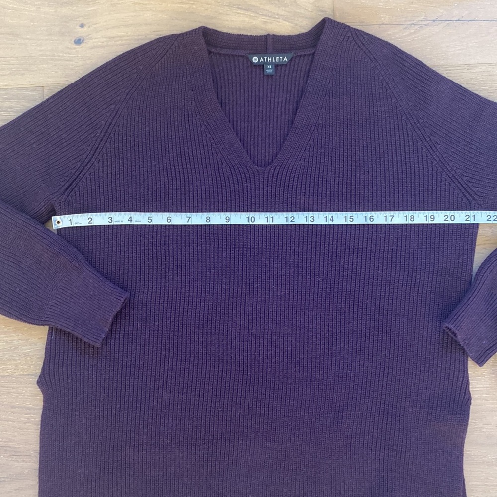 Athleta Maroon Switchback Wool-Blend Pullover Swe… - image 4